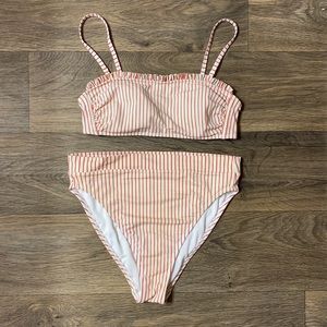 Target Pinstripe High-Waisted Bathing Suit